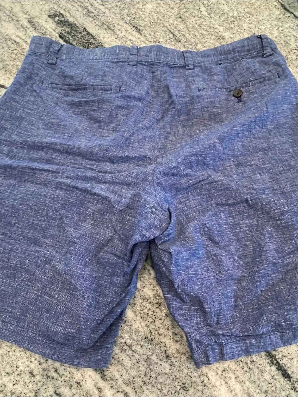 Banana Republic Navy Blue Linen-Blend Flat Front Shorts
